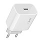 LinQ Chargeur Secteur USB-C 20W Power Delivery Blanc Un chargeur secteur USB-C qui offre une puissance maximale de 20W avec des modes de charge adaptés à chaque appareil