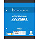 CONQUÉRANT Copies Doubles 17x22cm 200 Pages 70g Grand Carreaux Sous Film Blanches Copies doubles