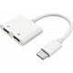 BigBen Connected Adaptateur Audio USB C + Charge USB C vers USB C 12cm Blanc cet adaptateur doté de ports USB Type C et Jack 3.5mm intégrés.