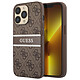 Guess Coque pour iPhone 13 Pro avec Imprimé et Bande Monochrome Luxe Marron Avec le logo emblématique de Guess, vous bénéficiez d'un produit stylé et de qualité, reconnu pour son design et sa fonctionnalité