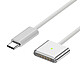 Apple Câble pour MacBook USB C vers MagSafe 3 Nylon Tressé 2m LED Original Blanc Un câble de charge USB-C blanc, Officiel Apple pour alimenter aisément vos MacBook