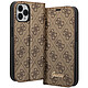 Guess Étui Luxe pour iPhone 14 Pro Porte-cartes Design Élégant Motif 4G Marron L'accessoire parfait pour affirmer votre style, que ce soit au travail ou lors de vos sorties