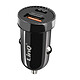 LinQ Chargeur Allume-Cigare Voiture 38 W Power Delivery + USB Quick Charge Noir Chargeur voiture noir LinQ avec deux ports USB type C et USB