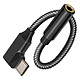 Avizar Adaptateur Audio USB-C vers Jack 3.5mm femelle Design Coudé Longueur 12cm  Noir L'adaptateur que vous attendiez afin de connecter votre casque ou vos écouteurs à votre Smartphone / Tablette