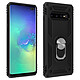 Avizar Coque Galaxy S10 Plus Bi matière Rigide et Souple Bague Support Vidéo noir - Coque de protection spécialement conçue pour le Samsung Galaxy S10 Plus, Noir