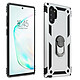 Avizar Coque Samsung Galaxy Note 10 Plus Rigide Souple Bague Support Vidéo Argent - Coque de protection spécialement conçue pour le Samsung Galaxy Note 10 Plus, Argent