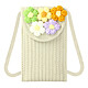 Avizar Sac Bandoulière pour Téléphone Tissu Motif Fleurs  Blanc Sac bandoulière conçu pour garder votre smartphone à portée de main tout au long de la journée