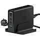 3mk Station de Charge GaN 240W 3x USB C Power Delivery 1x USB Quick Charge Noir Station de charge noir de la marque 3mk, série Hyper Charging, permettant de charger jusqu'à 4 appareils en même temps