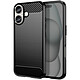 Avizar Coque pour iPhone 16 Antichoc Design Carbone Brossé Noir pas cher