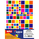 AGIPA Pochette 2520 gommettes carrés enlevables couleurs assorties 160 x 216 mm Etiquette décorative