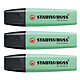 STABILO Surligneur BOSS ORIGINAL Pastel Pointe Biseautée 2 - 5 mm Vert pastel x 3 Surligneur