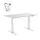 KIMEX 150-2315K2W Bureau motorisé assis-debout 150x75cm Plateau blanc/Pied blanc, Connecté