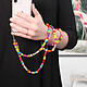 Avis Avizar Bijou de Téléphone Bracelet Perles et lettres 110cm Collection Perla Multicolore