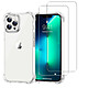 Evetane Coque iPhone 13 Pro Antichoc Silicone + 2 Vitres en verre trempé Protection écran pas cher