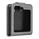 Avizar Coque Clapet pour Samsung Galaxy Z Flip 5 Languette Magnétique  gris Une coque à clapet éco-cuir gris, de la série Chesterfield, conçue spécialement pour le Samsung Galaxy Z Flip 5