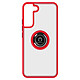 Avizar Coque pour Samsung Galaxy S22 Bi-matière Bague Métallique Support Vidéo  rouge Coque de protection avec un anneau de maintien conçue pour Samsung Galaxy S22