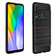 Avizar Coque Huawei Y6p Protection Souple Carbone Métal Brossé Noir Coque souple en silicone gel flexible et résistant pour Huawei Y6p