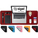 SIGEL Sous-main matière synthétique, antidérapant, double face, 80 x 30 cm, rouge/noir pas cher