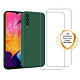 Evetane Coque Samsung Galaxy A50 Silicone liquide Vert Foret + 2 Vitres en Verre trempe Protection ecran Antichocs Coque Samsung Galaxy A50 Silicone liquide Vert Foret + 2 Vitres en Verre trempe Protection ecran Antichocs