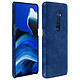 Avizar Coque Oppo Reno 2 Aspect Cuir Effet Vintage Protection Rigide et Fine bleu foncé - Coque de protection spécialement conçue pour le Oppo Reno 2.