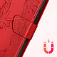 Avizar Étui pour Xiaomi Redmi 14C Portefeuille Fleur Papillon avec Dragonne Rouge pas cher