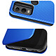 Avizar Etui pour Nokia C22 Porte-carte Dragonne Support Vidéo Effet Carbone Bleu pas cher