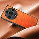 Acheter Avizar Coque pour Honor Magic 6 Lite 5G Bi-matière Aspect Cuir Cowhide Cover Orange