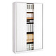 VINCO Armoire Monoclass120 H.198x L.120xP.43 cm 4 Tablettes Blanc Armoire de bureau à rideau