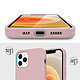 Evetane Coque iPhone 12/12 Pro Silicone liquide Rose + 2 Vitres en Verre trempé Protection écran Antichocs pas cher