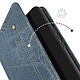 Avizar Etui Denim Portefeuille pour Honor Magic 6 Lite 5G Support vidéo Bleu pas cher