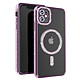 Avizar Coque Diamant pour iPhone 11 Protection MagSafe Contour Strass Violet Dos transparent laissant parfaitement visible la couleur d'origine de votre iPhone pour un look unique