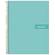 LIDERPAPEL Cahier spirale Crafty couverture contrecollée A5 240p 90g microperforé - Turquoise Cahier