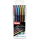 PENTEL Pochette de 6 Rollers encre gel métallique Dual Metallic K110 Stylo roller