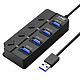 LinQ Hub USB vers USB 3.0 et 3x USB 2.0 Transfert de données 5Gb/s  Noir Hub 4 en 1 USB, signé LinQ pour enrichir les possibilités de votre ordinateur