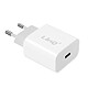 Chargeur Secteur USB Type C Power Delivery 20W Charge Rapide LinQ Blanc - Chargeur secteur robuste, fiable et efficace conçu par la marque LinQ.