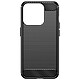 Avizar Coque pour iPhone 15 Pro Max Effet Carbone Silicone Flexible Antichoc  Noir Coque en silicone gel flexible noir série Classic Carb, conçue pour votre iPhone 15 Pro Max