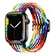 Avizar Bracelet pour Apple Watch 41mm et 40mm et 38 mm Nylon Tressé Ajustable par Boucle Métallique  arc-en-ciel - Un bracelet en nylon tressé conçu pour Apple Watch Series 8 et 7 41mm / Series SE 2022, SE, 6, 5, et 4 40mm / Series 3, 2 et 1 38mm