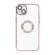 Avizar Coque iPhone 13 Silicone Bloc Caméra Couvert  Transparent Contour Rose Gold Chromé Coque spécialement conçue pour le IPhone 13