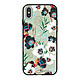 LaCoqueFrançaise Coque iPhone X/Xs Silicone Liquide Douce noir Fleurs vert d'eau Coque iPhone X/Xs Silicone Liquide Douce noir Fleurs vert d'eau