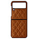 Avizar Coque pour Samsung Z Flip 4 Rhombique Rigide Série Rhombus Chic  marron clair Coque arrière de la Collection Rhombus Chic conçue pour votre Samsung Galaxy Z Flip 4