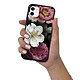 LaCoqueFrançaise Coque iPhone 12 Mini Silicone Liquide Douce Fleurs roses pas cher