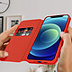 Avis Avizar Housse Folio iPhone 12 Mini Portefeuille Fonction Support Vidéo rouge