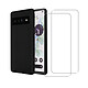 Acheter Evetane Coque Google Pixel 7 Silicone Liquide Noire + 2 Vitres en verre trempé Protection écran