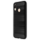 Avizar Coque Huawei P20 Lite coque silicone gel finition carbone et alu brossé Noir Coque souple en silicone gel flexible et résistant