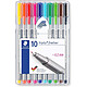 STAEDTLER Fineliner triplus BRILLIANT COLOURS, étui de 10 Feutre à pointe fine