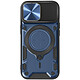 Avizar Coque pour iPhone 15 Bague Métallique Bi-matière Antichoc Bleu - Coque bague bi-matière pour protéger votre iPhone 15, tout en optimisant son utilisation