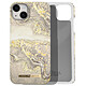 iDeal of Sweden Coque pour iPhone 14 Plus Marbré Luxe Ultra fine Sparkle Greige Marble Beige Design marbré grège avec des touches dorées scintillantes, rehaussé par une plaque dorée "IDEAL OF SWEDEN"