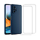 Acheter Evetane Coque Xiaomi Redmi Note 10 Pro Silicone liquide Bleue Marine + 2 Vitres en Verre trempé Protection écran Antichocs