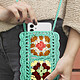 Avizar Sac Bandoulière pour Téléphone Tissé Creux Motifs Colorés  Turquoise pas cher