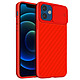 Avizar Coque iPhone 12 Mini Protection Finition striée Cache caméra coulissant rouge - Coque de protection spécialement conçue pour Apple iPhone 12 Mini.